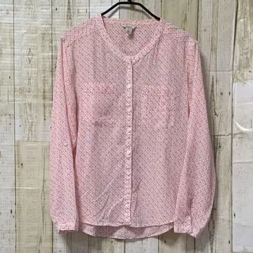 L.L.Bean 꽃무늬 긴팔 크링클 코튼 셔츠 S