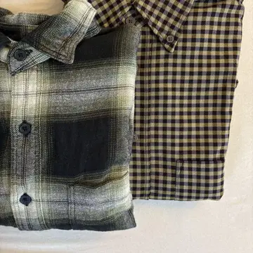 UNIQLO U 유니클로 플란넬 셔츠 블랙 그린 체크 2종 세트