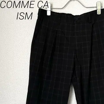 COMME CA ISM 슬랙스 체크 무늬 허리밴딩 포켓 부착
