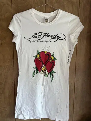 Ed Hardy 하트와 꽃 그래픽 T셔츠 XS