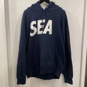 WIND AND SEA 초기 로고 후드티 네이비 XL 윈드앤씨