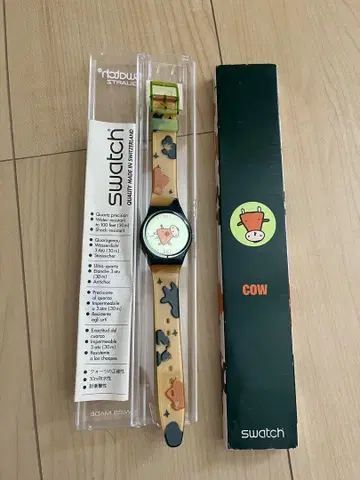 Swatch COW 소 패턴 아날로그 시계