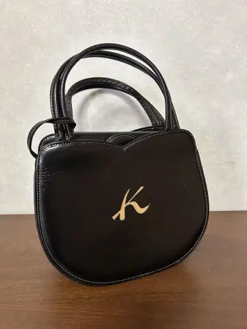 키타무라 가죽 핸드백 라운드형 토트백 블랙