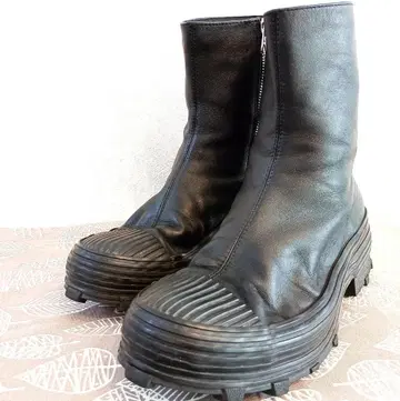 [ 새상품급 ] Camper 블랙 가죽 부츠 사이드 지퍼 EU40