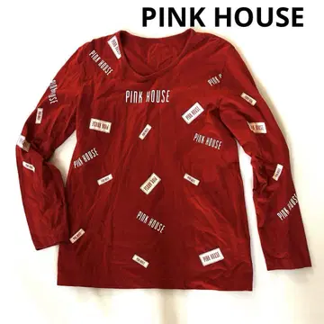 핑크하우스 PINK HOUSE 티셔츠 롱T 로고 와펜 레트로