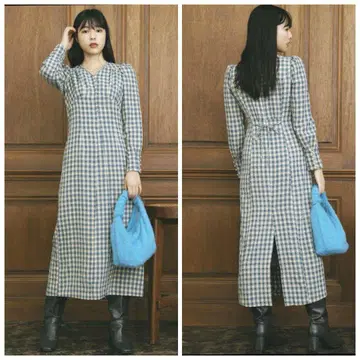 코코딜 깅엄 체크 I라인 원피스