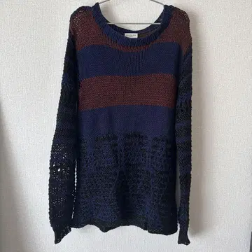 DRIES VAN NOTEN 니트 스웨터 M 사이즈 네이비 버건디