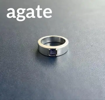 agate 아가트 실버 반지 스퀘어 스톤 파랑 보라색 9호