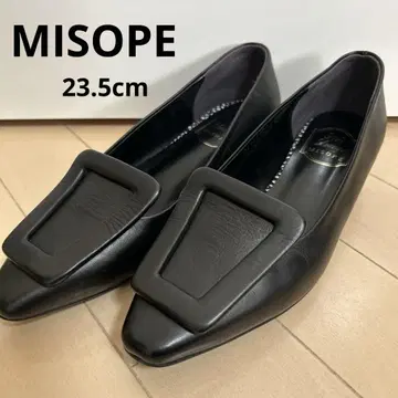 MISOPE 미소페 천연 가죽 펌프스 23.5 메탈 힐 로우힐