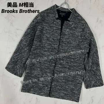 [ 새상품급 ] Brooks Brothers 노카라 자켓 트위드 프린지