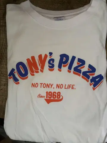Tony's Pizza T셔츠 XL 화이트