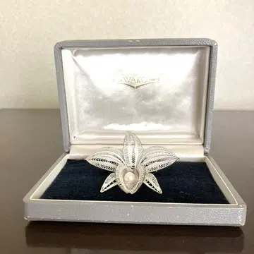 실버 백합 진주 브로치 긴자 WAKO 쇼와 레트로