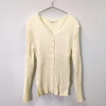 MIMIWOR V넥 니트 가디건 아이보리 한국