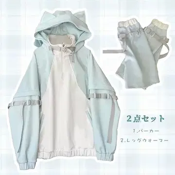 XHSUKADO 천사 지뢰 서브컬처 계열 고양이 귀 후드 부착