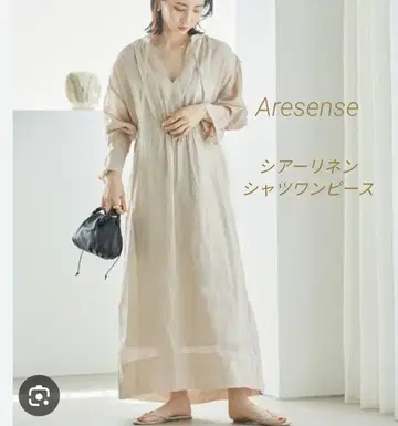 Aresense 시어 린넨 셔츠 원피스 / Plage
