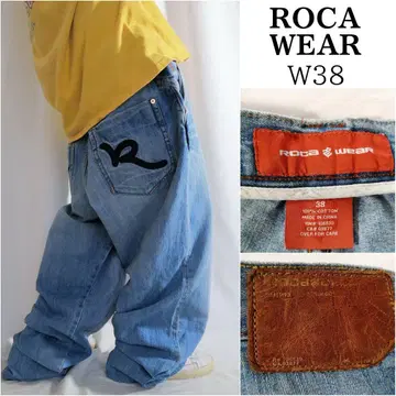 로카웨어 ROCA WEAR 배기 초와이드 배기 데님 자수 W38 B계
