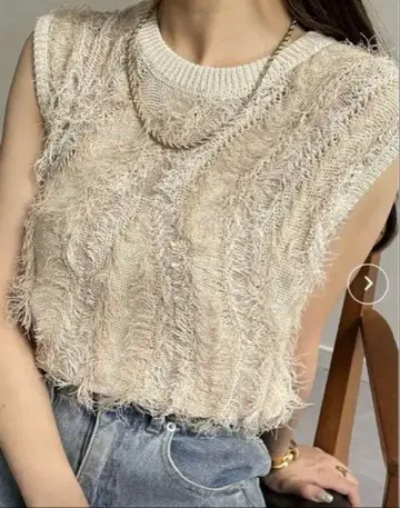 프린지 슬리브리스 니트 thevon