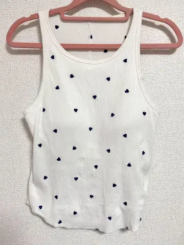 시루무린 Heart embroidery 패드인 아메스리 탱크