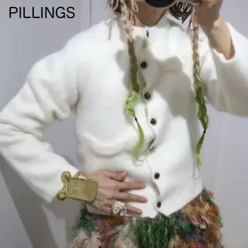 택 포함 새상품 PILLINGS 필링스 캐시미어 100 가디건 그레이