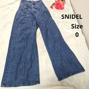 [ 오샤레 SNIDEL ] 데님 리본 팬츠 사이즈 0