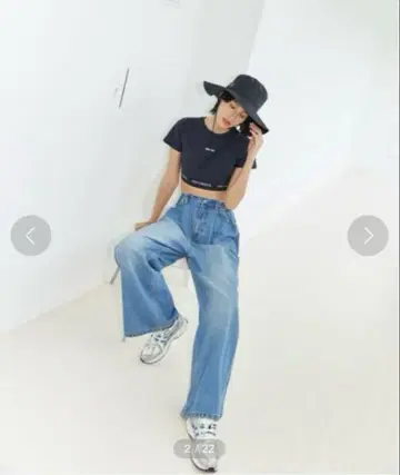 [ emmi atelier ] 이지 루즈 데님 팬츠 블루 사이즈 1