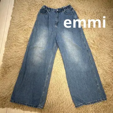 [ emmi atelier ] 이지 루즈 데님 팬츠 블루 사이즈 1