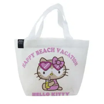 헬로키티 화이트 메쉬 토트백 일광화상 키티