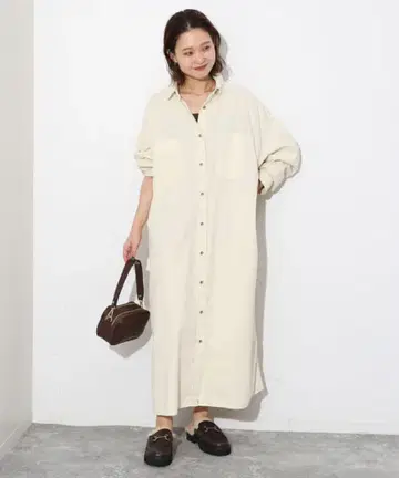 SLOBE IENA 코듀로이 셔츠 원피스