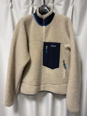 patagonia 플리스 자켓 XS 베이지/네이비