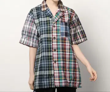BEAMS BOY / 마드라스 체크 크레이지 숏 슬리브 셔츠