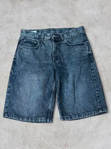 ZARA 데님 배기 핏 버뮤다 팬츠