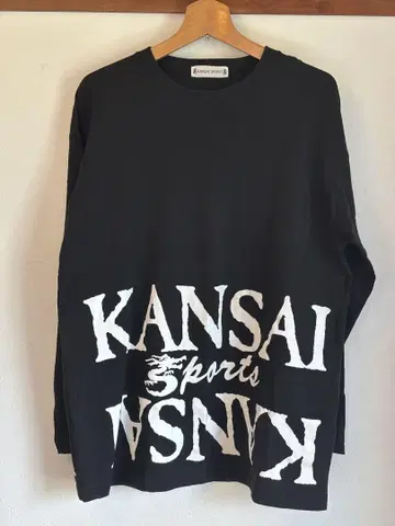 구제 의류 KANSAI SPORTS 롱 T 로고 블랙