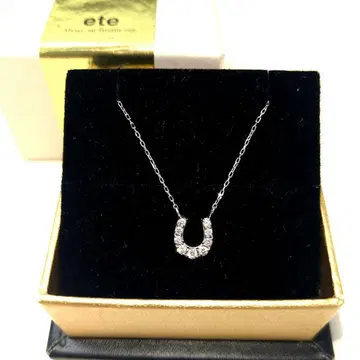 ete K10 화이트 골드 호스슈 말발굽 목걸이