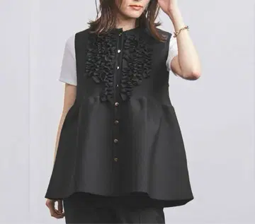 UNITED ARROWS 블랙 프릴 베스트