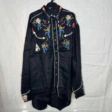 미사용 새상품 핑크 드래곤 크림 소다 웨스턴 셔츠 금 택