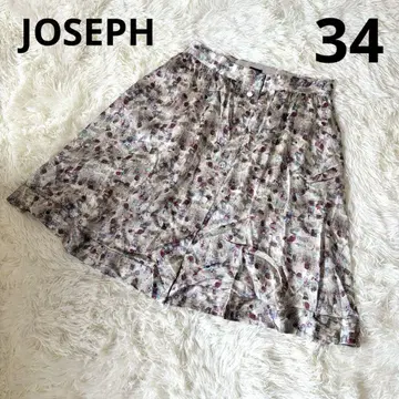 JOSEPH 조셉 실크 100% 기하학 패턴 스커트 34