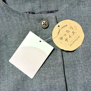 +borme 노카라 헤링본 자켓 루즈한 사이즈