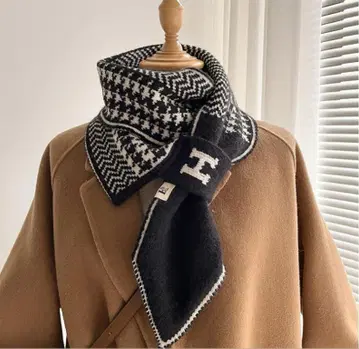 스톨 가을 겨울 방한 니트 머플러 플러그 머플러 블랙