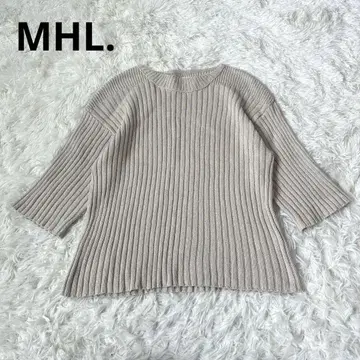 MHL 리브 헴프 코튼 니트 스웨터 7부 기장 마가렛호웰