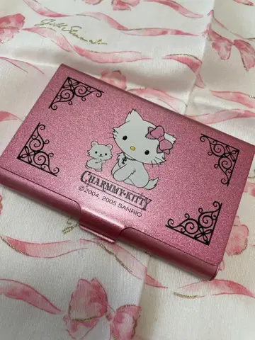챠미 키티 새상품급 미사용 명함 명함지갑 카드 케이스 핑크