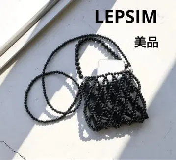 LEPSIM 비즈 미니백 블랙