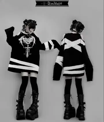 DimMoire 디무모아르 구원의 십자가 거즈 상의 Black