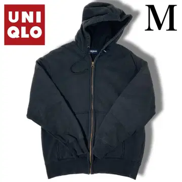90S 올드 유니클로 지퍼 후드티 블랙