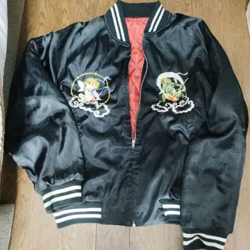 풍신뇌신 자수 스카잔 블랙