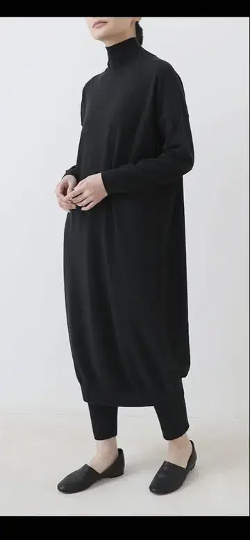 미사용 evameva 프레스 울 원피스