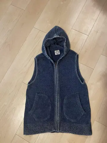 쿠라시키 청바지 하이락 후드티 베스트 인디고