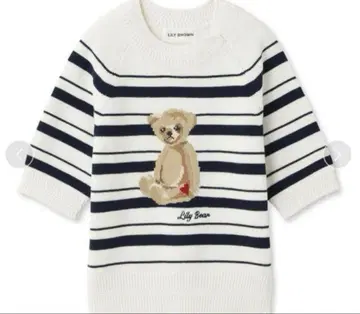 Lily Brown Lily Bear 하프 슬리브 니트탑