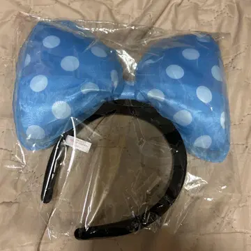 미니 스카이블루 빅 리본 머리띠