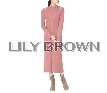 레이어드 니트 원피스 LILY BROWN 핑크