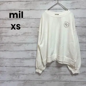 [ mil ] 트레이닝복 풀오버 ( XS ) 빅 루즈 넉넉한 화이트